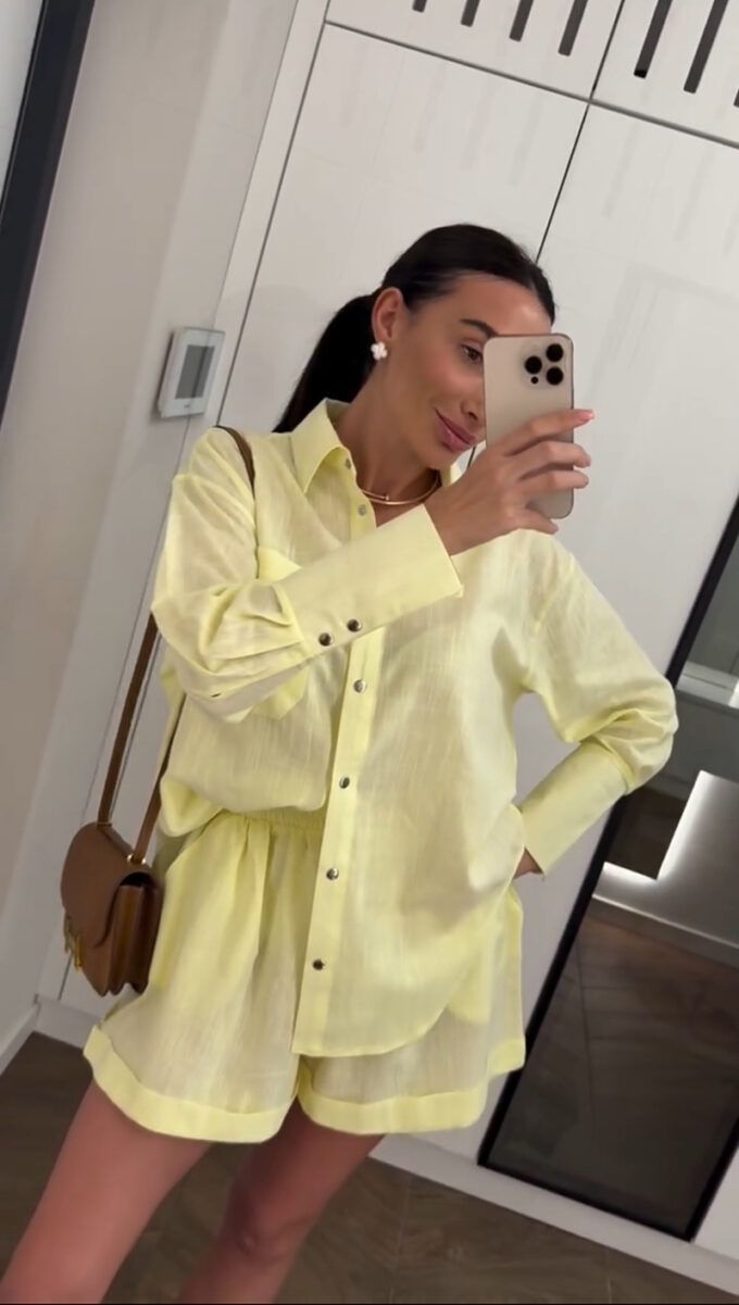 Stylish Linen Set – Shirt and Shorts