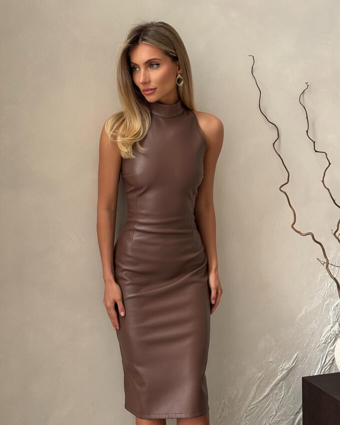 Eco-leather dress