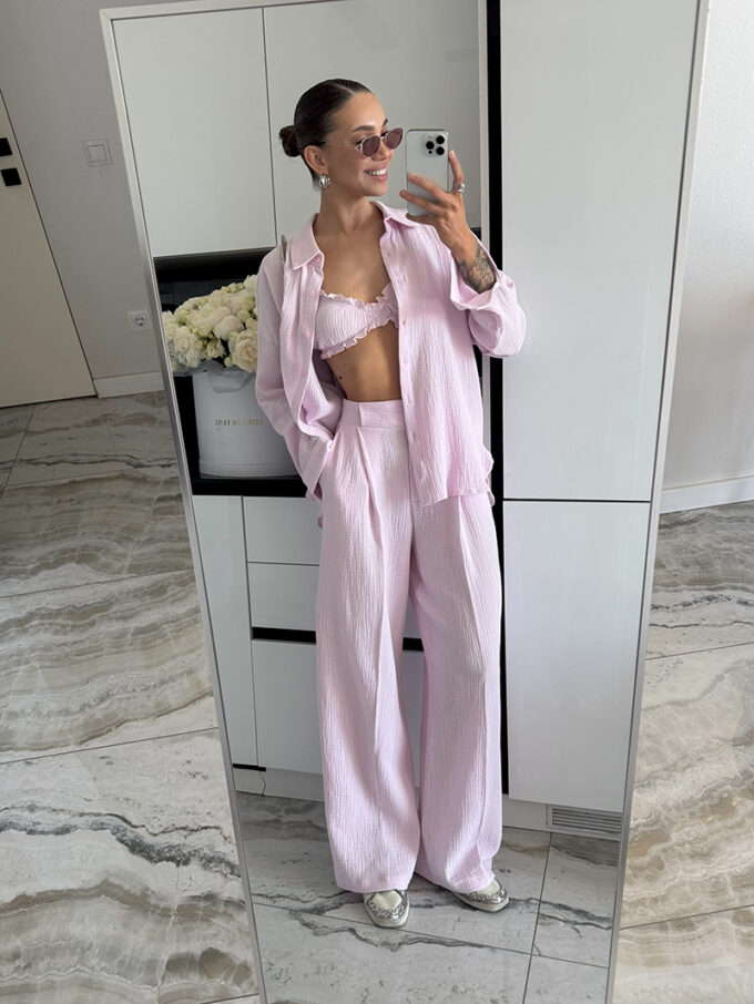 Elegant Three-Piece Muslin Set