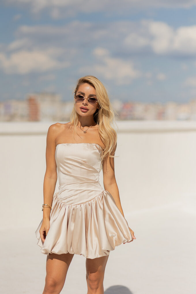 Selena Babydoll Mini Dress with Voluminous Skirt