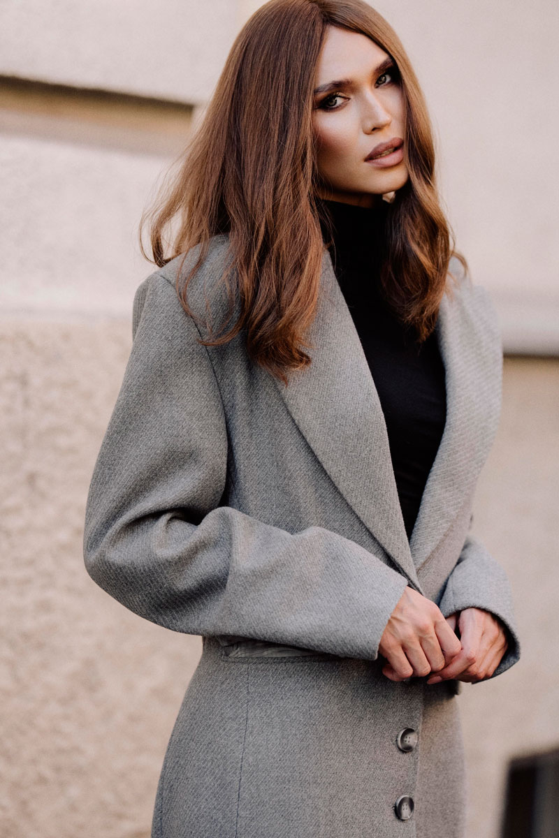 Maxi Coat with Structured Shoulders - Image 2