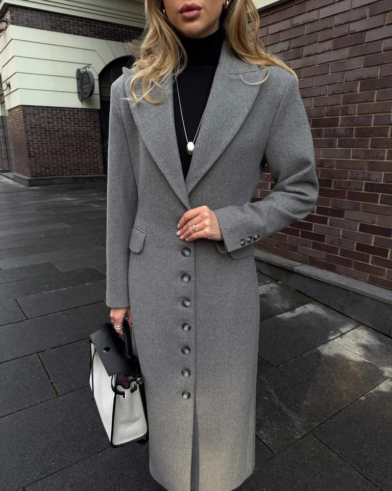 Maxi Coat with Structured Shoulders - Image 4