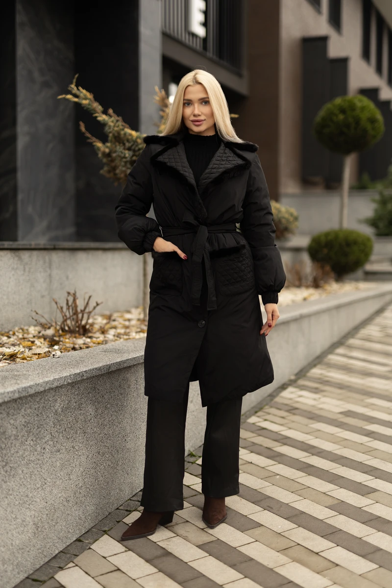 Winter coat with mink fur
