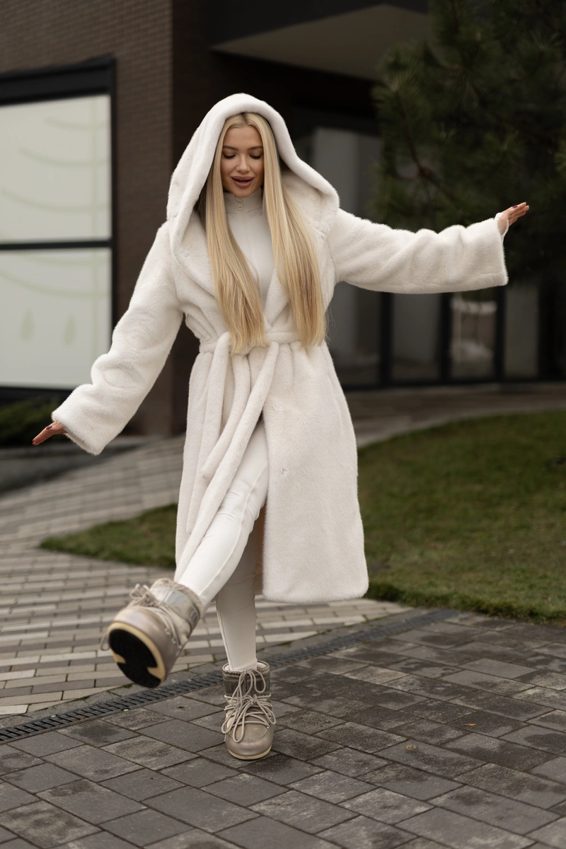 Faux fur luxury coat