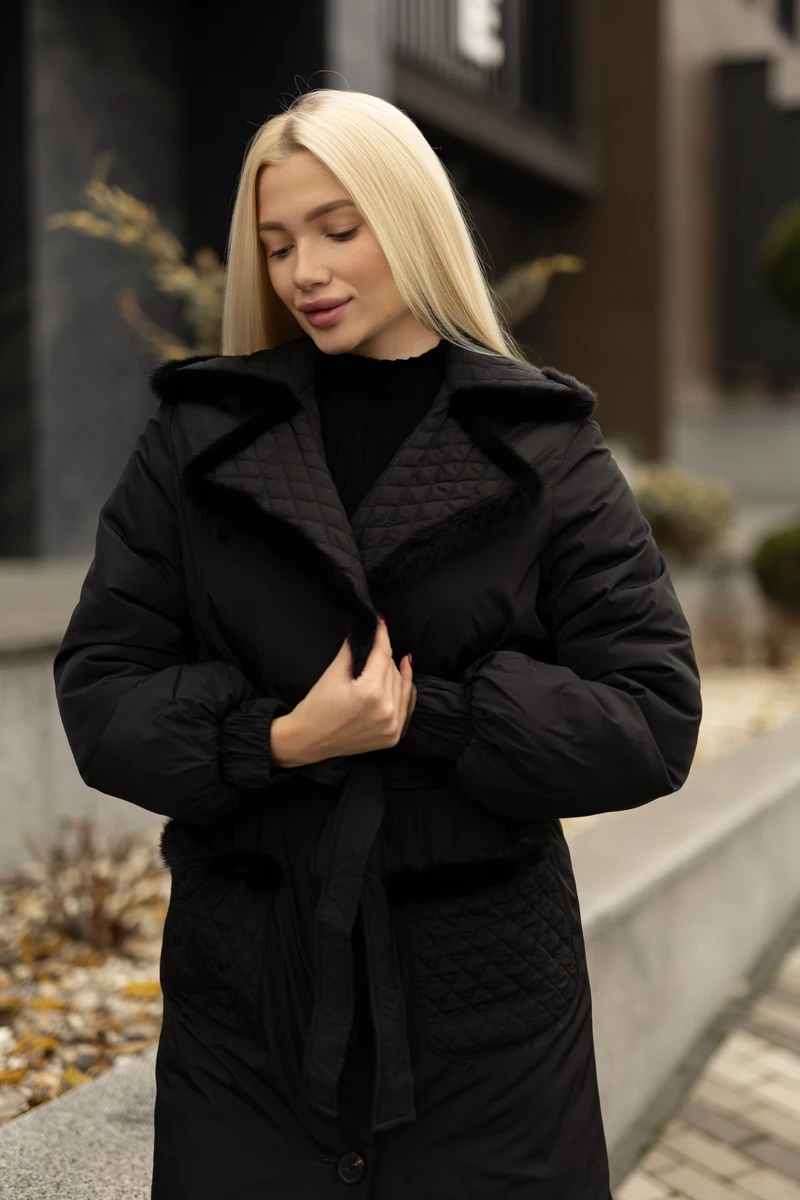 Winter coat with mink fur — изображение 2