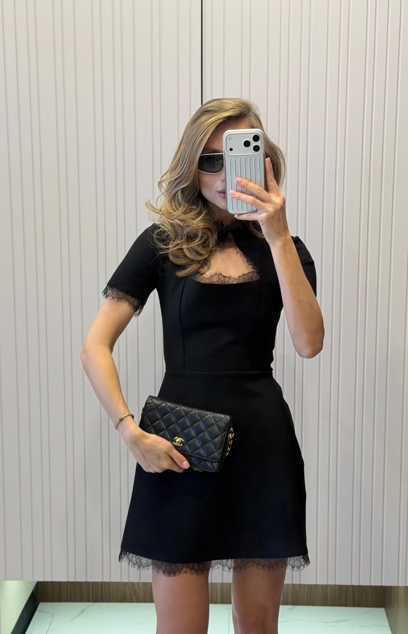 Lacette Dress with Lace Trim