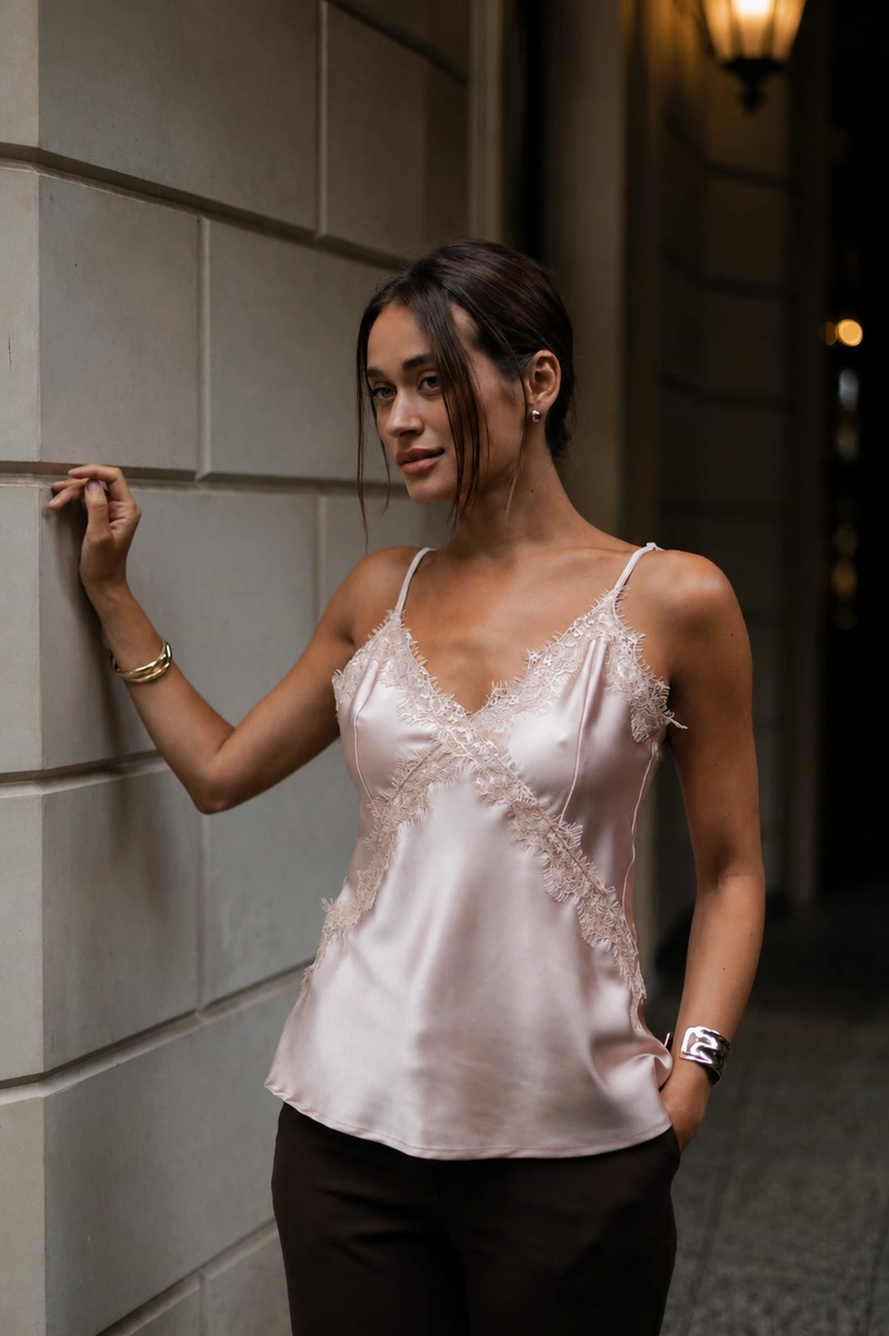 Satin Lace Tank Top - Image 27