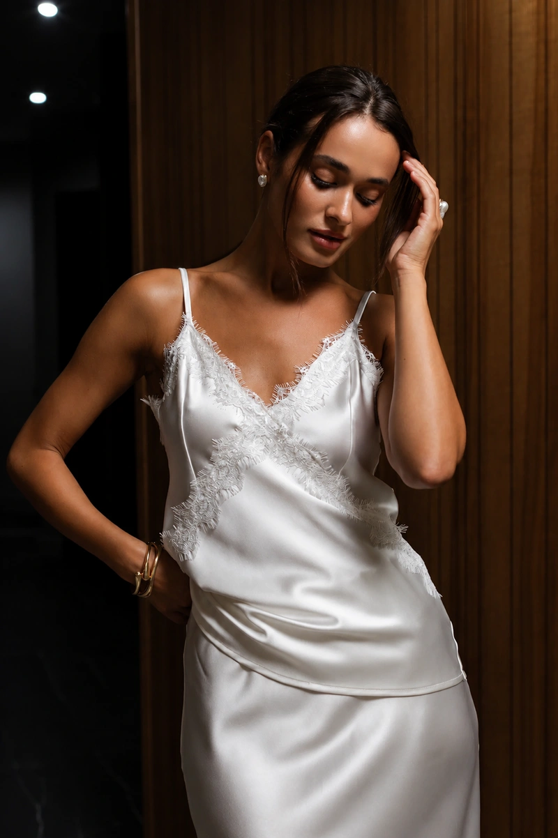 Satin Lace Tank Top - Image 6