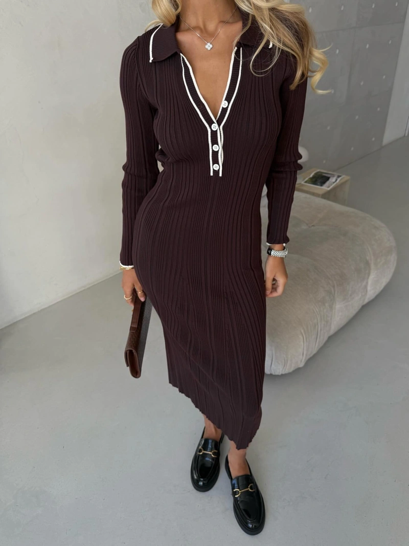 Knit Polo Dress - Image 3