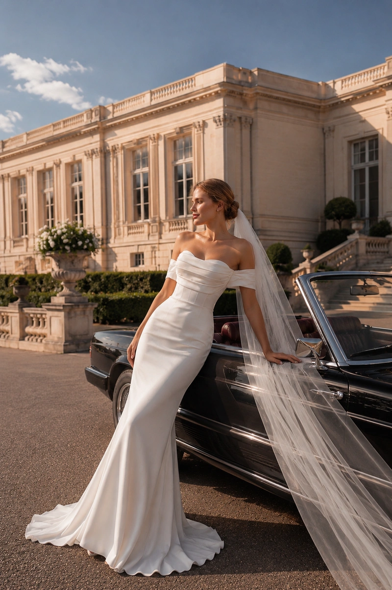 Lumière Éternelle Maxi Dress with Train