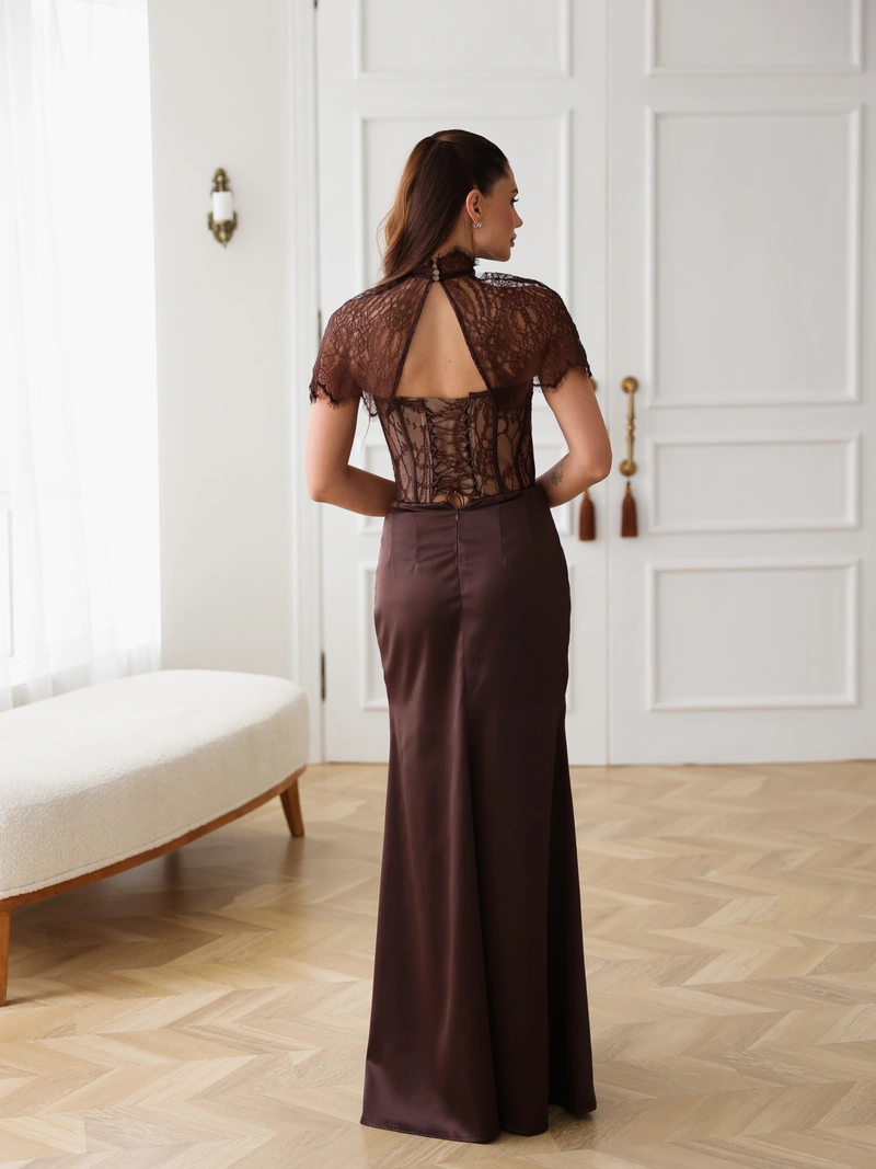 Elira Corset Maxi Dress with Cape — изображение 5