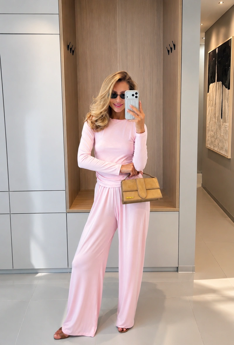 Wide-Leg Viscose Set