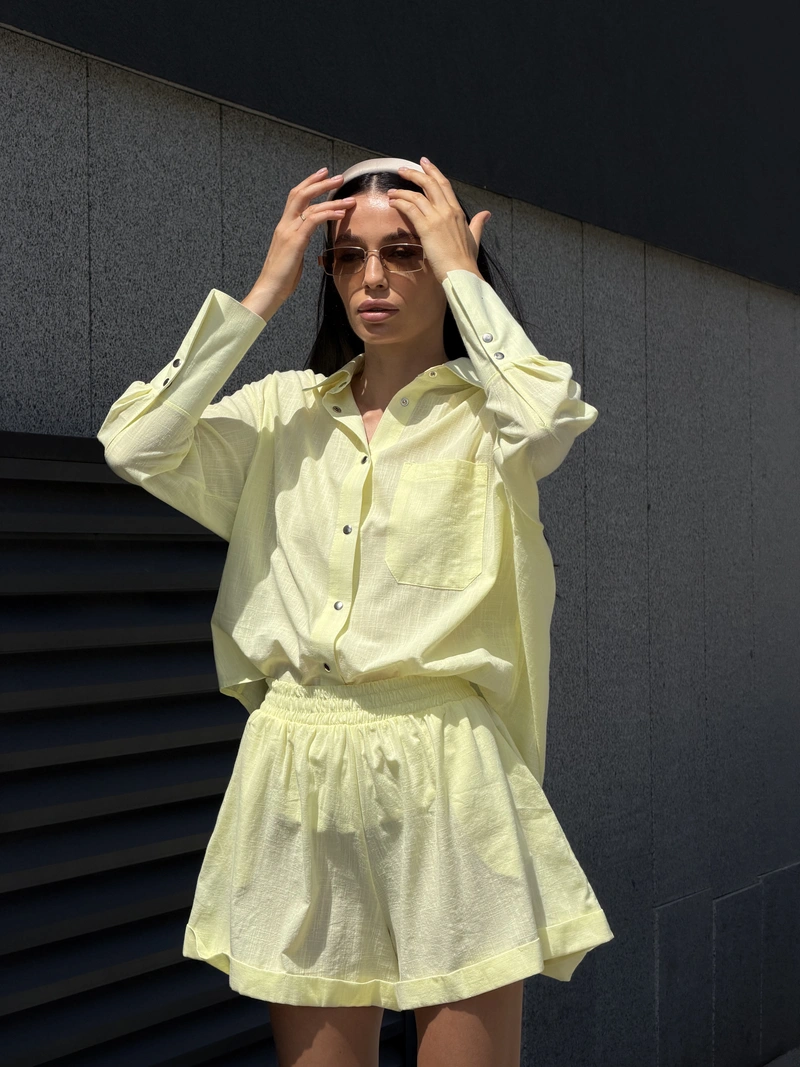 Linen Set with shorts - Image 2