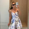Blue-white floral