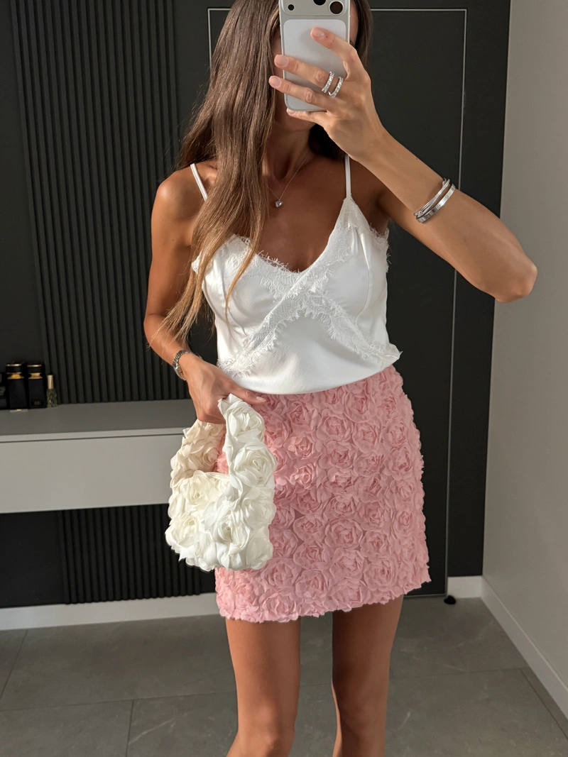 Satin Lace Tank Top - Image 3